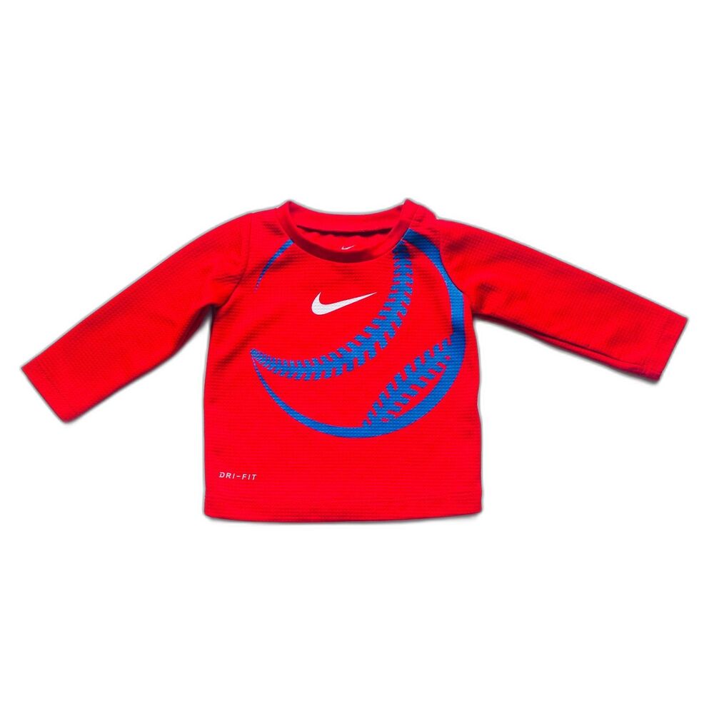 Nike Dri-FIT Baseball Graphic Long-Sleeve T-shirt Size 6 months